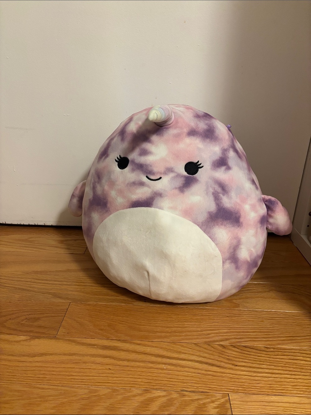 Squishmallows Tie-Dye Narwhal Plush in Pink & Purple